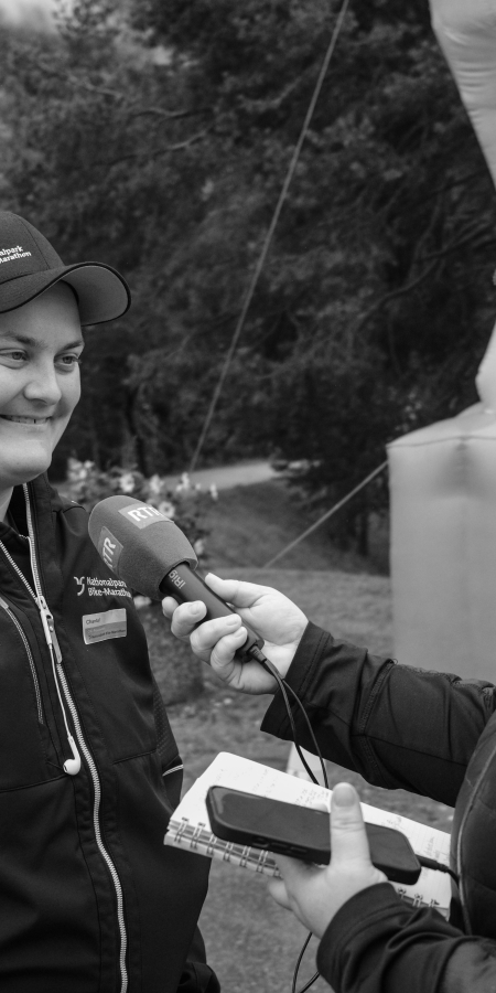 Interview mit Teilnehmerin beim Nationalpark Bike-Marathon im Unterengadin.
