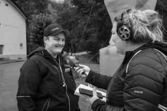 Interview mit Teilnehmerin beim Nationalpark Bike-Marathon im Unterengadin.
